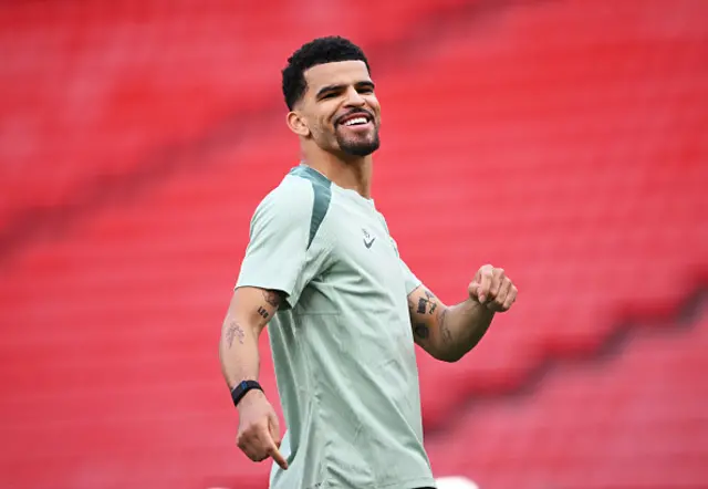 Dominic Solanke of Tottenham Hotspur looks on