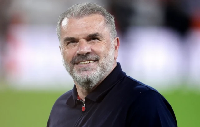 Tottenham Hotspur manager Ange Postecoglou reacts