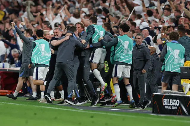 Tottenham Hotspur manager Ange Postecoglou celebrates