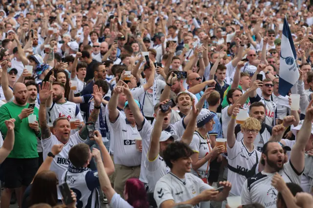 Tottenham fans in fan park