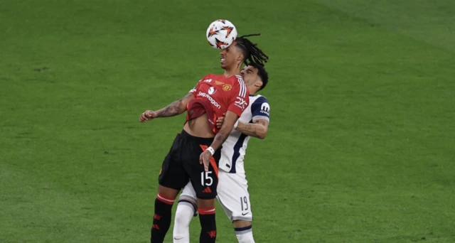 Manchester United's Leny Yoro in action