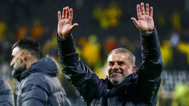 Ange Postecoglou celebrates
