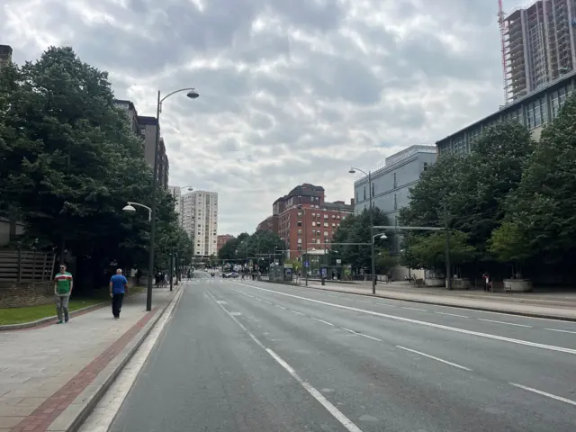 Road near the stadium in Bilbao