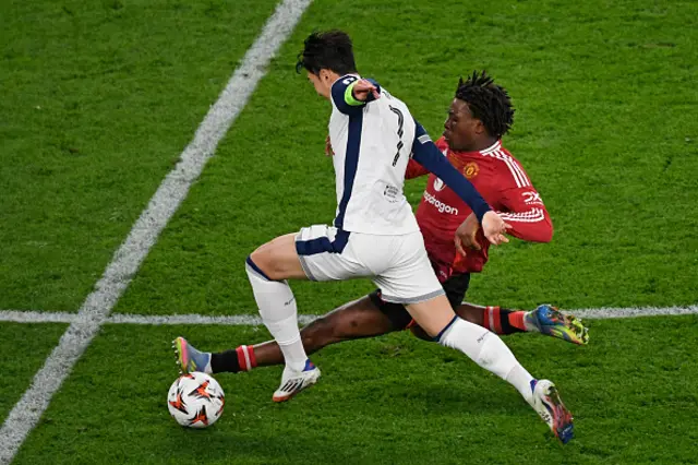 Son Heung-Min is is tackled