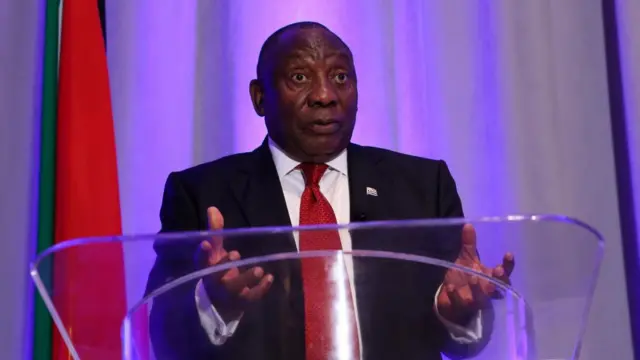 Ramaphosa speaks to reporters