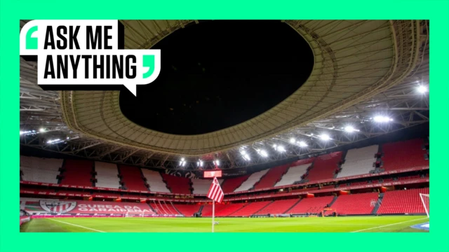 San Mames stadium with an Ask Me Anything border around it