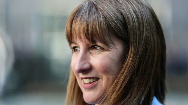 Close-up of Rachel Reeves looking off-camera.