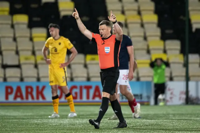 Referee John Beaton watched replays of the incident before awarding the penalty kick