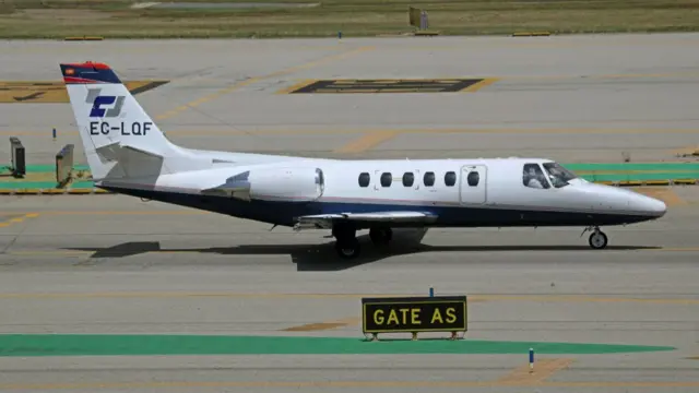 A Cessna 550 photographed here on a runway in Barcelona