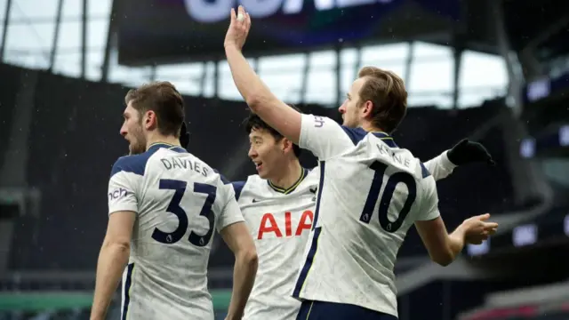 Ben Davies, Son Heung-min and Ben Davies