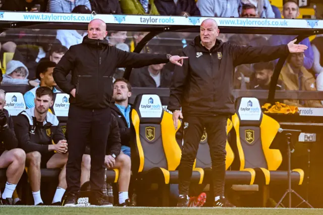 Livingston manager David Martindale and assistant Brian Rice