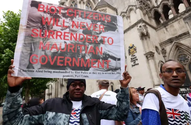 Protesters outside court