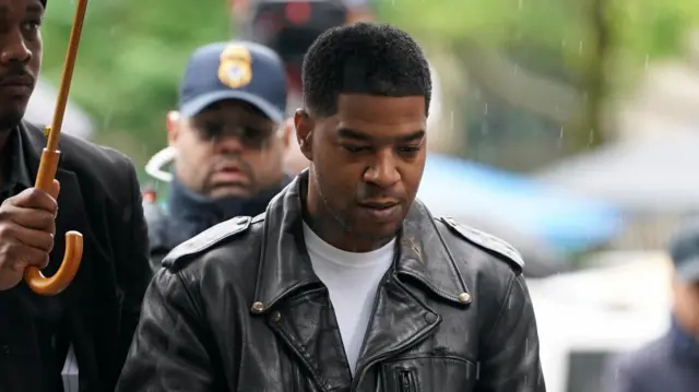Rapper Kid Cudi arrives to testify for Sean "Diddy" Combs' sex trafficking and racketeering