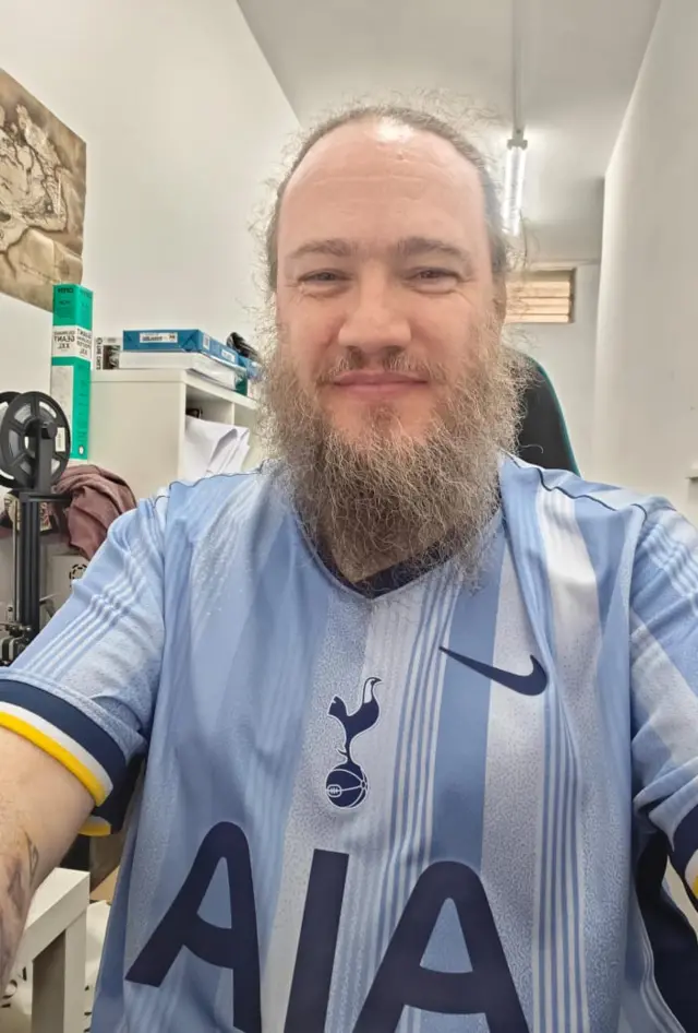 Andrew in his Spurs shirt