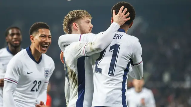 England under-21s celebrating