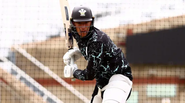 Surrey's Matthew Fisher in the nets