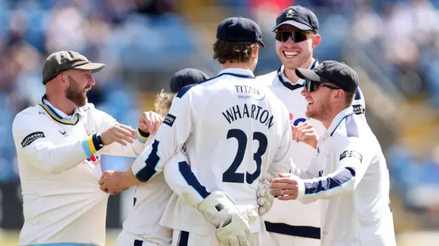 Yorkshire celebrate a wicket