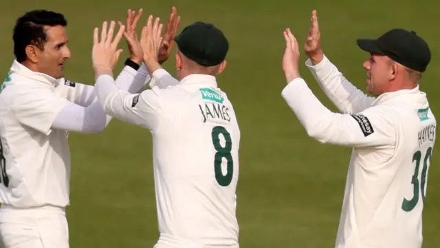 Mo Abbas takes a wicket