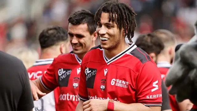 Mickael Guillard of Lyon celebrates after winning the EPCR Challenge Cup semi-final against Racing 92