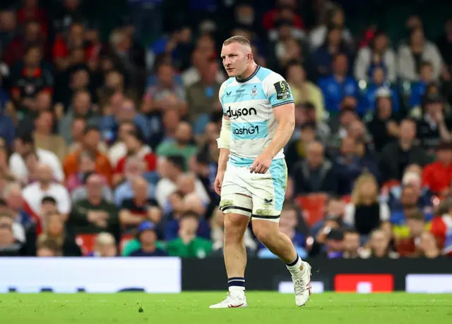 Bath Rugby's Sam Underhill walks off after a yellow card