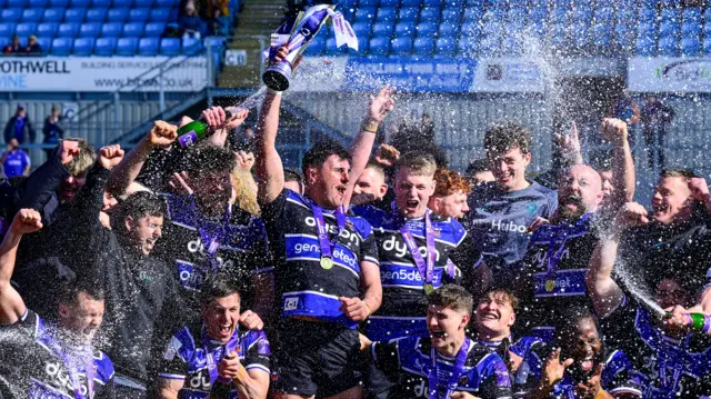 Bath lift the Premiership Rugby Cup in March 2025