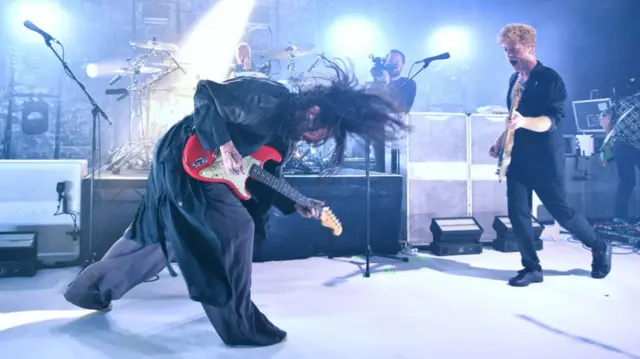 Simon Neil and James Johnston of Biffy Clyro perform at Shepherd's Bush Empire in London in 2024