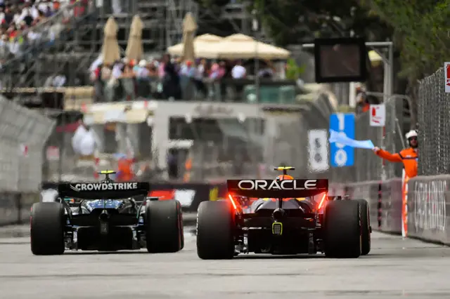 Cars on track in Monaco