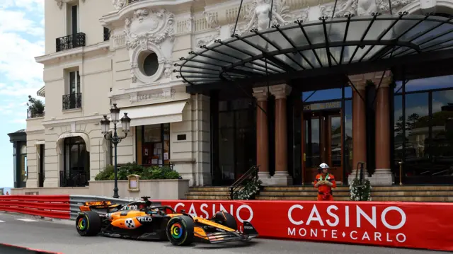 Oscar Piastri passing Casino Square