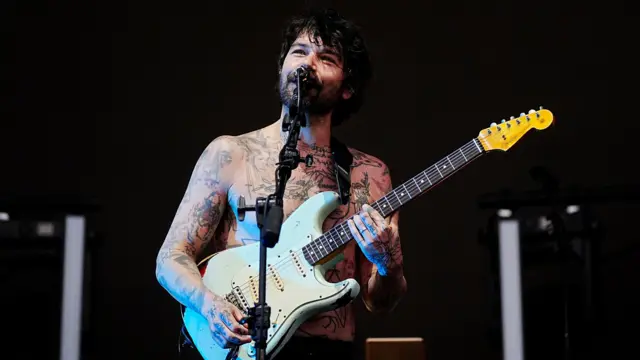 Biffy Clyro singer with guitar