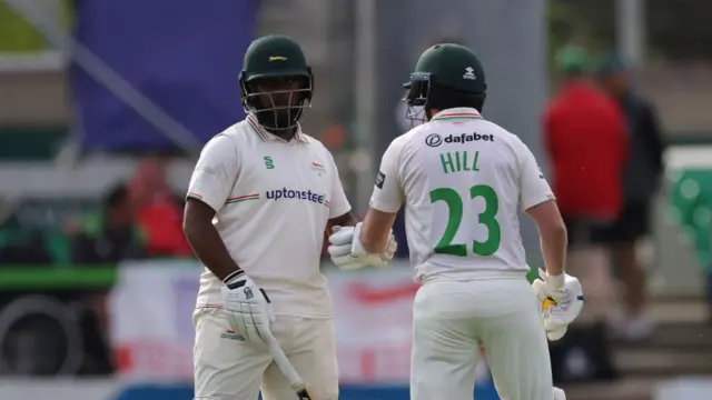 Leicestershire centurions Lewis Hill and Rehan Ahmed