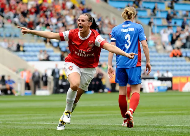 Julie Fleeting celebrates after scoring