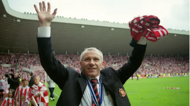Peter Reid celebrates while at Sunderland