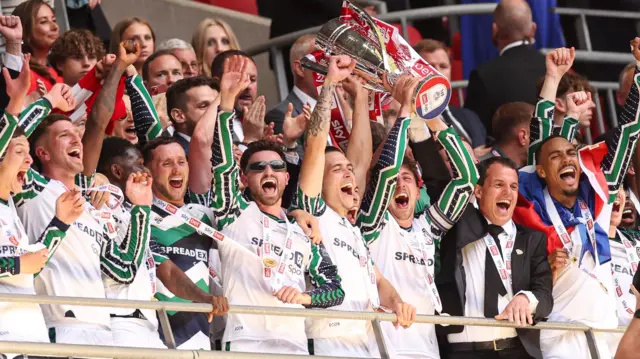 Sunderland lift the Championship play-off trophy