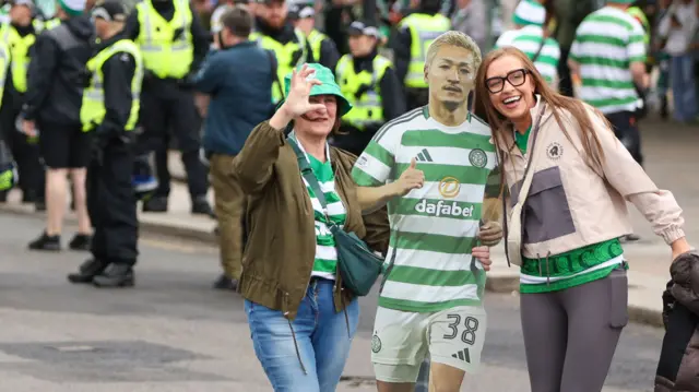 Celtic fans in Glasgow Green before the Scottish Gas Men's Scottish Cup Final between Aberdeen and Celtic at Hampden Park