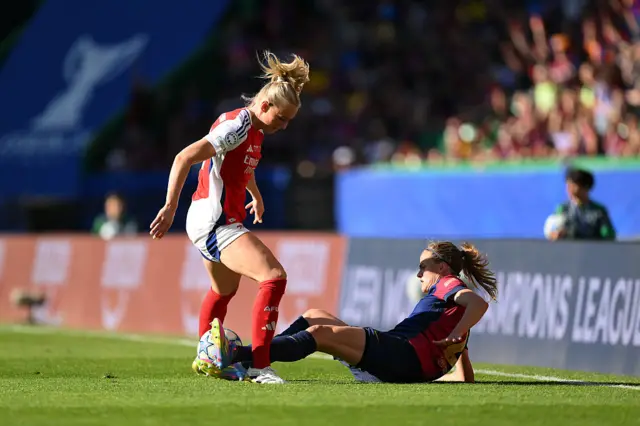 Stina tackles Paredes