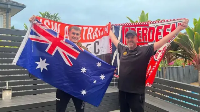 Jamie and his dad Allan, from Sydney, are attending the match at Hampden Park