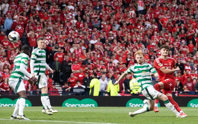 Aberdeen's Dante Polvara has a chance in extra time