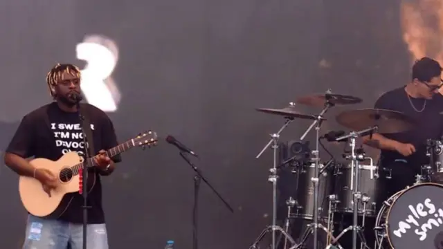 Myles Smith on stage.