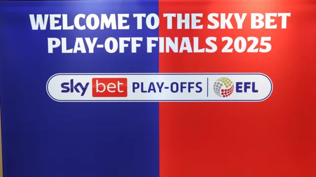 A play-off banner at Wembley