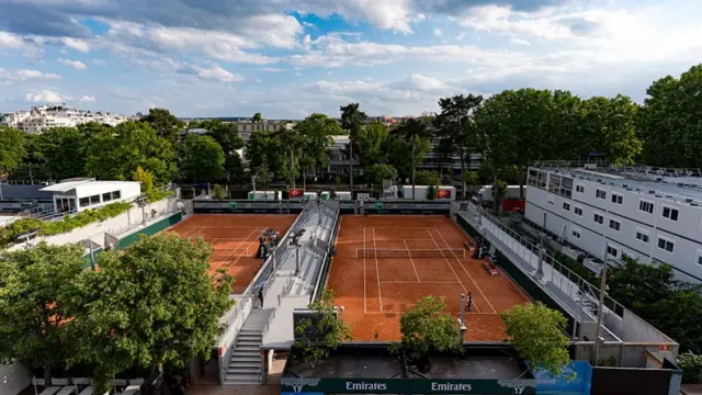 View of the Roland Garros tennis courts