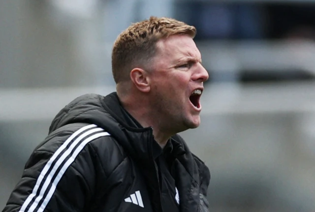 Newcastle United manager Eddie Howe reacts