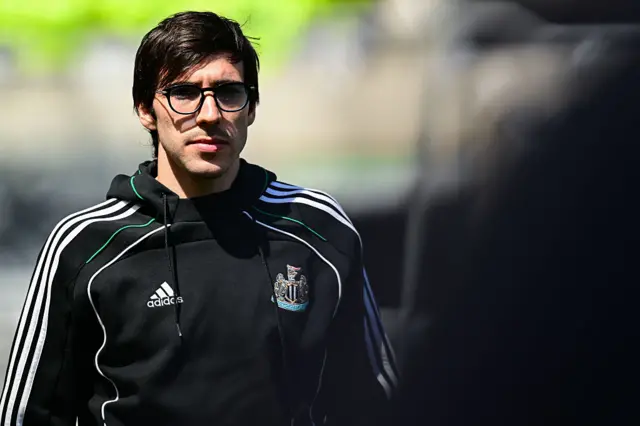 Sandro Tonali looks on