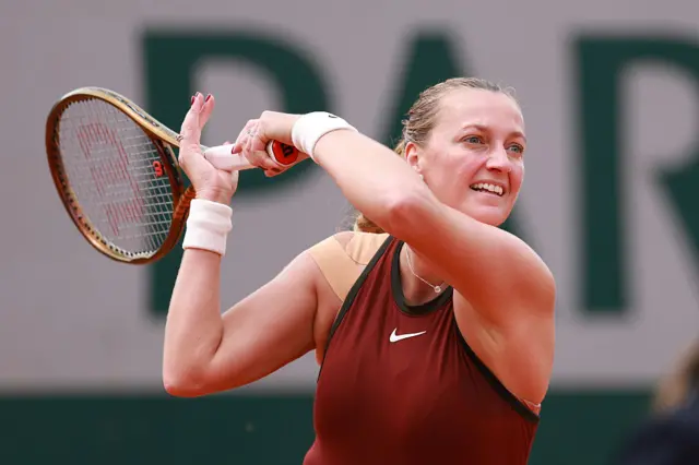 Petra Kvitova hits a return