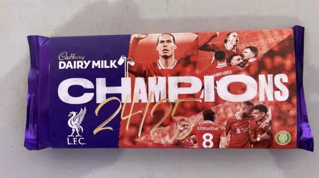A Champions-themed bar of Dairy Milk