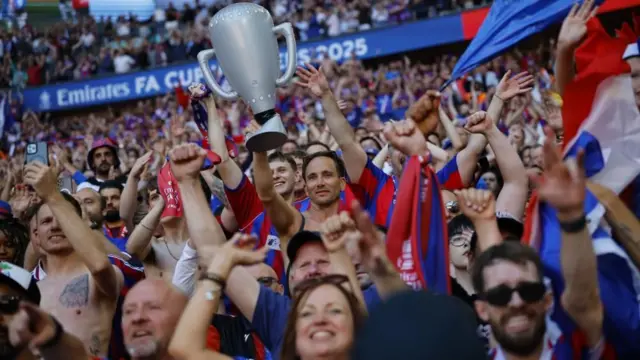 Supporters in the crowd at Wembley