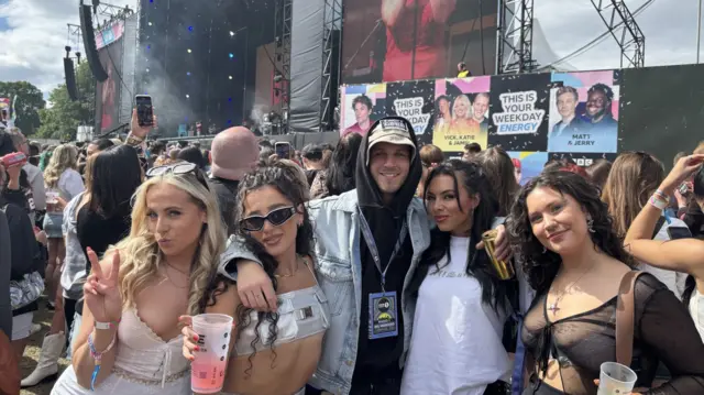 Several people at the Main Stage at Radio 1's Big Weekend in Liverpool