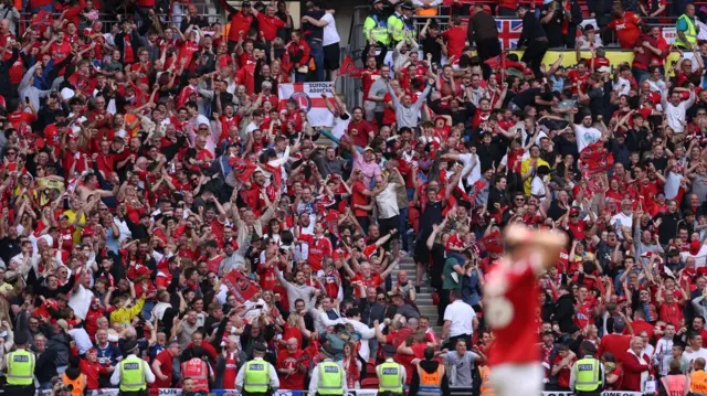 Charlton Athletic Fans celebrate