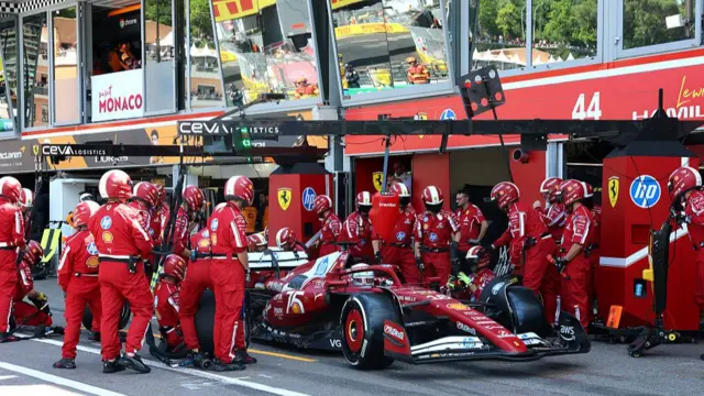 Charles Leclerc pit stop