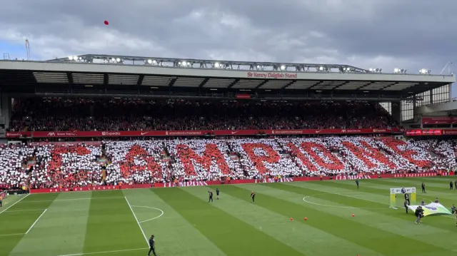 Anfield display a 'Campione' display from the stands