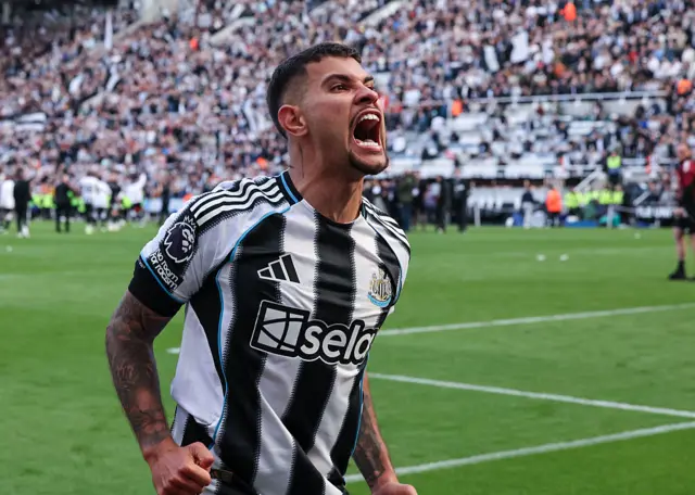 Bruno Guimaraes celebrating